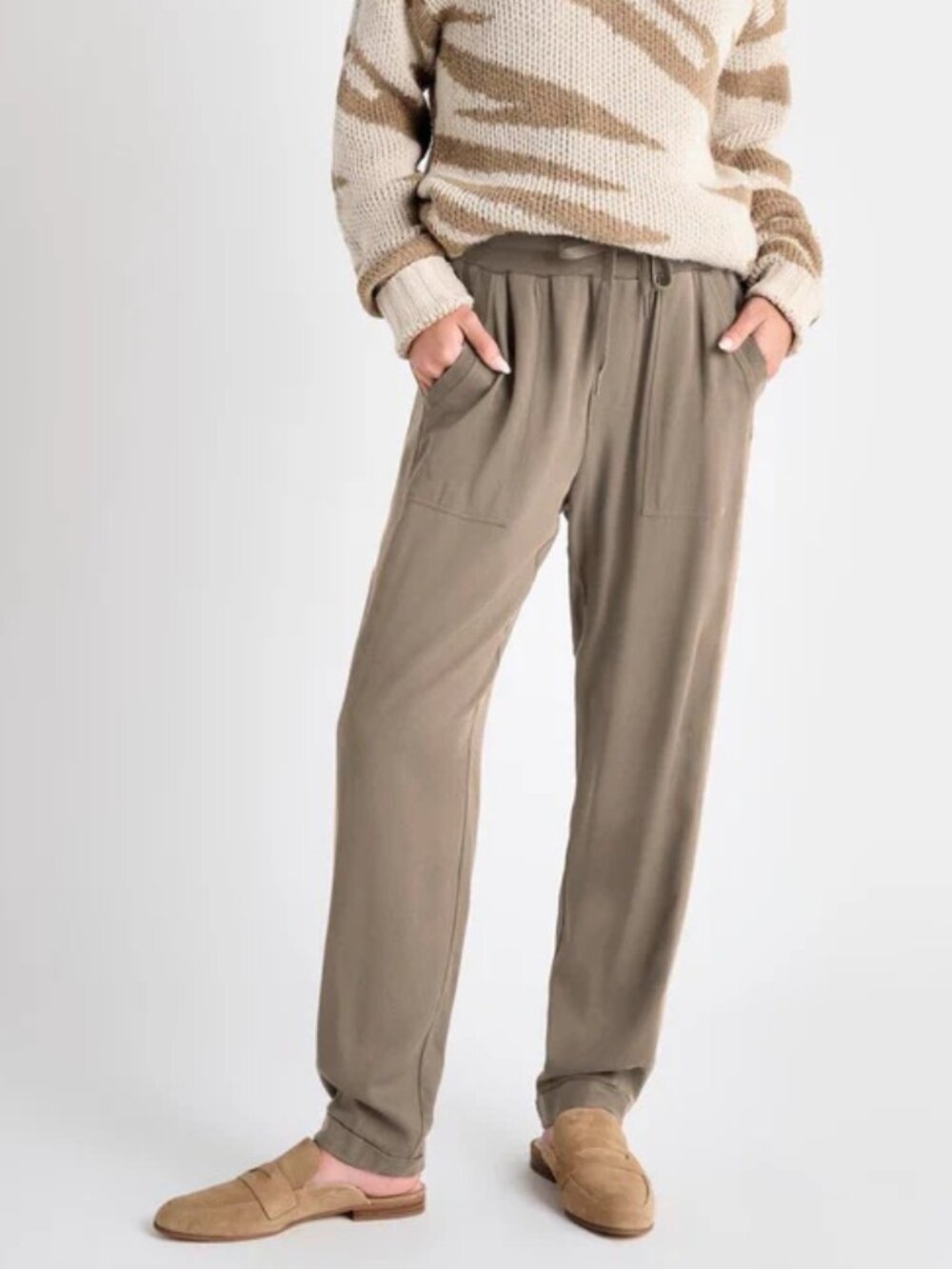 Splendid Rafe Straight Leg Jogger Pants Khaki Size XS